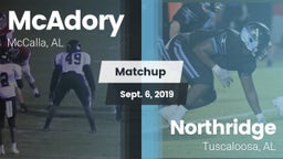 Matchup: McAdory  vs. Northridge  2019