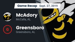 Recap: McAdory  vs. Greensboro  2019