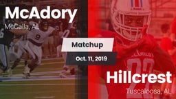 Matchup: McAdory  vs. Hillcrest  2019