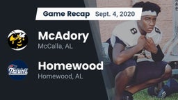 Recap: McAdory  vs. Homewood  2020