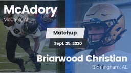 Matchup: McAdory  vs. Briarwood Christian  2020