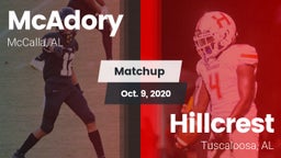 Matchup: McAdory  vs. Hillcrest  2020