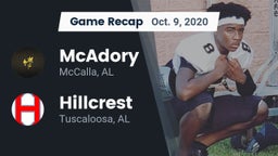 Recap: McAdory  vs. Hillcrest  2020