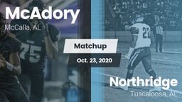 Matchup: McAdory  vs. Northridge  2020