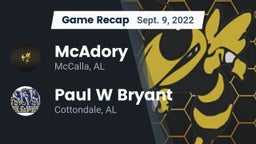 Recap: McAdory  vs. Paul W Bryant  2022