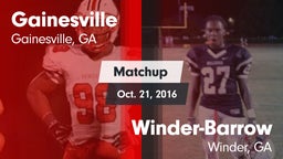 Matchup: Gainesville High vs. Winder-Barrow  2016