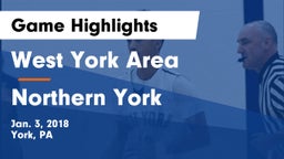 West York Area  vs Northern York  Game Highlights - Jan. 3, 2018