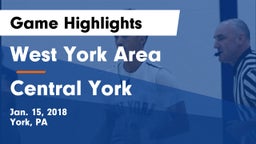 West York Area  vs Central York  Game Highlights - Jan. 15, 2018