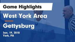 West York Area  vs Gettysburg  Game Highlights - Jan. 19, 2018
