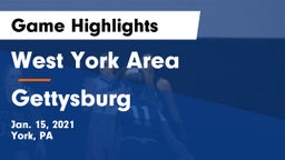 West York Area  vs Gettysburg  Game Highlights - Jan. 15, 2021