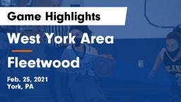 West York Area  vs Fleetwood  Game Highlights - Feb. 25, 2021