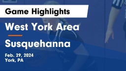 West York Area  vs Susquehanna  Game Highlights - Feb. 29, 2024