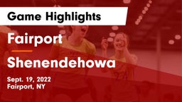 Fairport  vs Shenendehowa  Game Highlights - Sept. 19, 2022