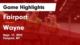 Fairport  vs Wayne  Game Highlights - Sept. 17, 2022