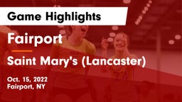 Fairport  vs Saint Mary's (Lancaster) Game Highlights - Oct. 15, 2022