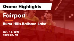 Fairport  vs Burnt Hills-Ballston Lake  Game Highlights - Oct. 14, 2023
