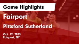Fairport  vs Pittsford Sutherland  Game Highlights - Oct. 19, 2023