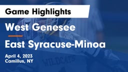 West Genesee  vs East Syracuse-Minoa  Game Highlights - April 4, 2023