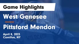 West Genesee  vs Pittsford Mendon Game Highlights - April 8, 2023