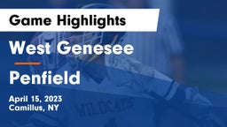 West Genesee  vs Penfield  Game Highlights - April 15, 2023