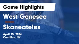 West Genesee  vs Skaneateles  Game Highlights - April 25, 2024