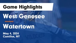 West Genesee  vs Watertown  Game Highlights - May 4, 2024
