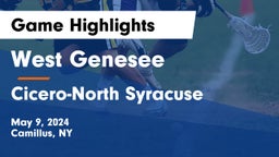 West Genesee  vs Cicero-North Syracuse  Game Highlights - May 9, 2024