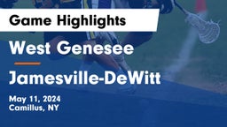 West Genesee  vs Jamesville-DeWitt  Game Highlights - May 11, 2024