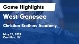 West Genesee  vs Christian Brothers Academy  Game Highlights - May 25, 2024