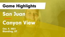 San Juan  vs Canyon View  Game Highlights - Oct. 9, 2021