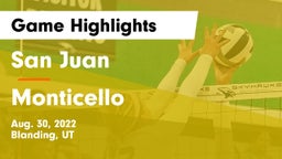 San Juan  vs Monticello  Game Highlights - Aug. 30, 2022