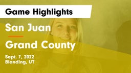 San Juan  vs Grand County  Game Highlights - Sept. 7, 2022