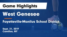 West Genesee  vs Fayetteville-Manlius School District  Game Highlights - Sept. 21, 2019