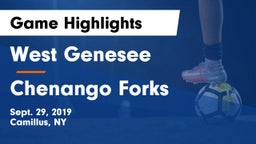 West Genesee  vs Chenango Forks  Game Highlights - Sept. 29, 2019