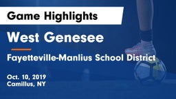 West Genesee  vs Fayetteville-Manlius School District  Game Highlights - Oct. 10, 2019