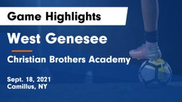 West Genesee  vs Christian Brothers Academy  Game Highlights - Sept. 18, 2021