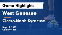 West Genesee  vs Cicero-North Syracuse  Game Highlights - Sept. 5, 2023