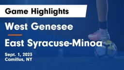 West Genesee  vs East Syracuse-Minoa  Game Highlights - Sept. 1, 2023