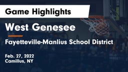 West Genesee  vs Fayetteville-Manlius School District  Game Highlights - Feb. 27, 2022