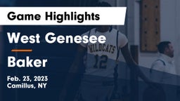 West Genesee  vs Baker  Game Highlights - Feb. 23, 2023