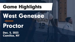 West Genesee  vs Proctor  Game Highlights - Dec. 5, 2023