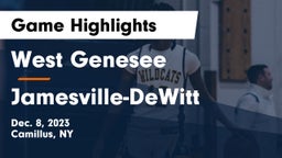 West Genesee  vs Jamesville-DeWitt  Game Highlights - Dec. 8, 2023