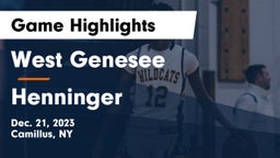 West Genesee  vs Henninger  Game Highlights - Dec. 21, 2023