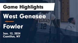 West Genesee  vs Fowler  Game Highlights - Jan. 12, 2024