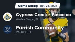 Recap: Cypress Creek  - Pasco co vs. Parrish Community  2022