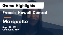 Francis Howell Central  vs Marquette  Game Highlights - Sept. 27, 2021