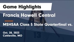 Francis Howell Central  vs MSHSAA Class 5 State Quarterfinal vs. Howell Game Highlights - Oct. 28, 2023