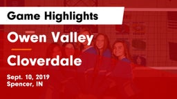 Owen Valley  vs Cloverdale  Game Highlights - Sept. 10, 2019