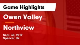 Owen Valley  vs Northview  Game Highlights - Sept. 30, 2019