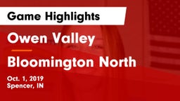 Owen Valley  vs Bloomington North  Game Highlights - Oct. 1, 2019